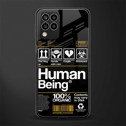 human being label back phone cover | glass case for samsung galaxy m33 5g
