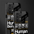 human being label back phone cover | glass case for samsung galaxy a13 4g