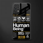 human being label back phone cover | glass case for samsung galaxy a13 4g