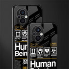 human being label back phone cover | glass case for oppo f21 pro 5g