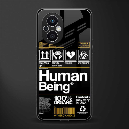 human being label back phone cover | glass case for oppo f21 pro 5g