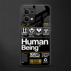 human being label back phone cover | glass case for oppo f21 pro 4g