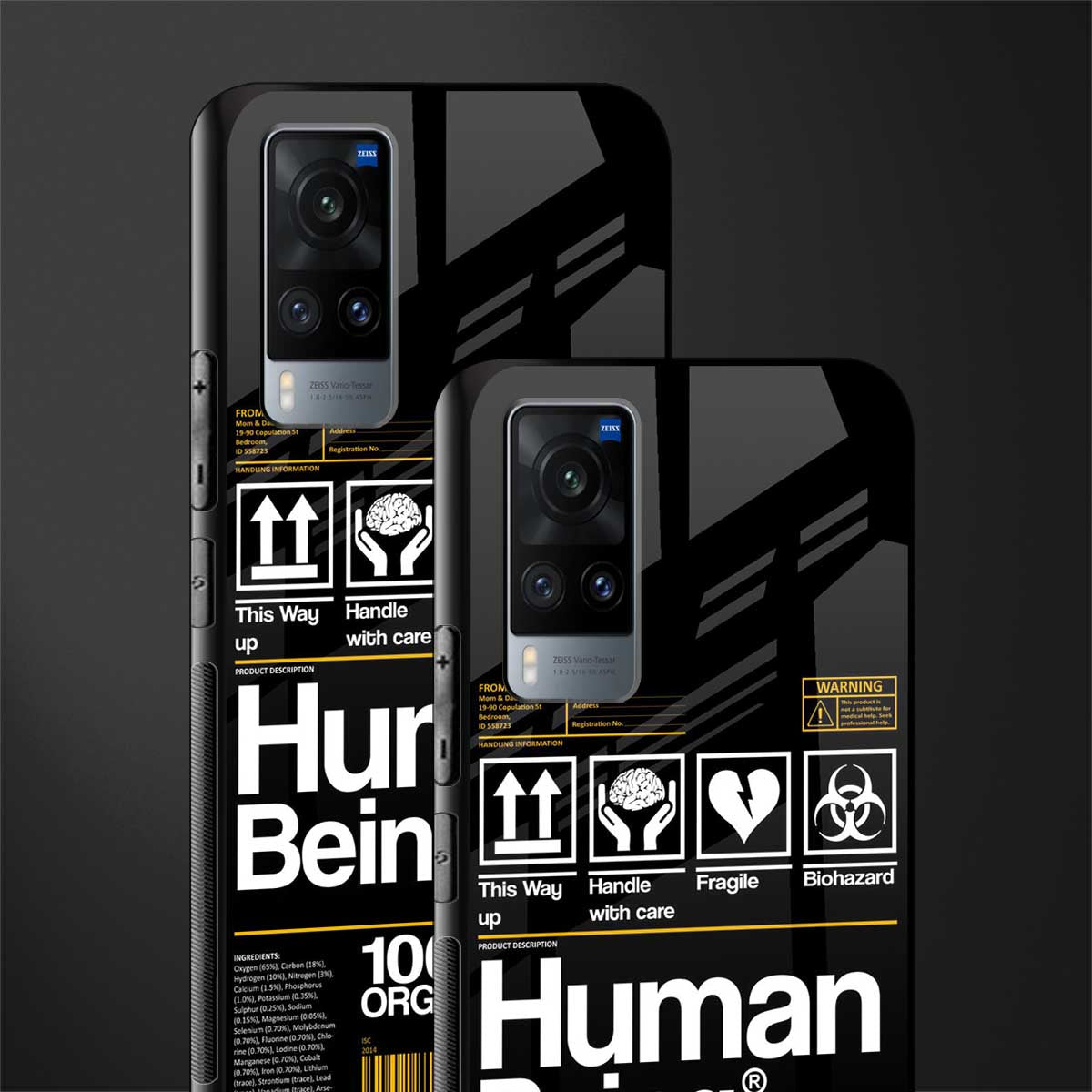 human being label phone cover for vivo x60