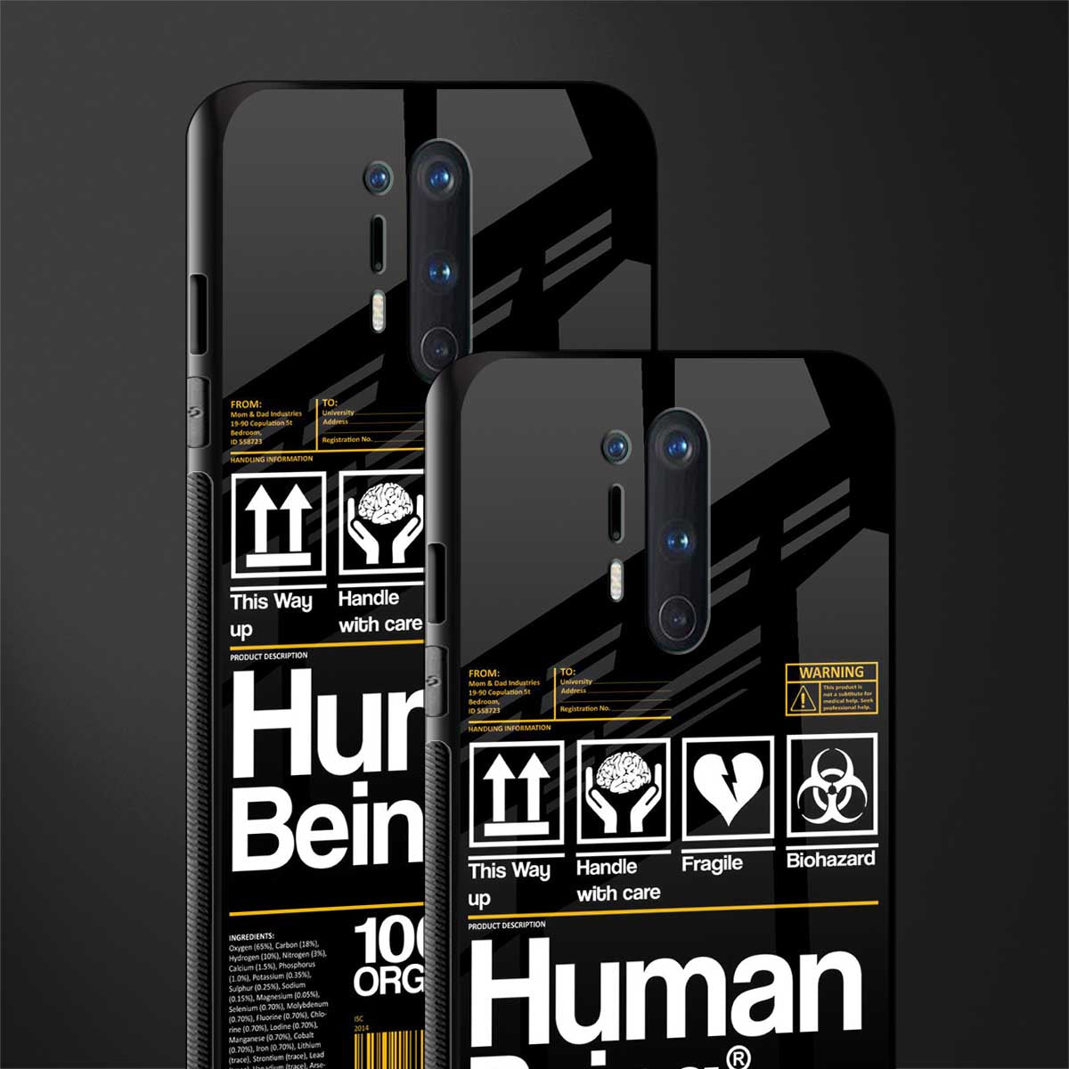 human being label phone cover for oneplus 8 pro