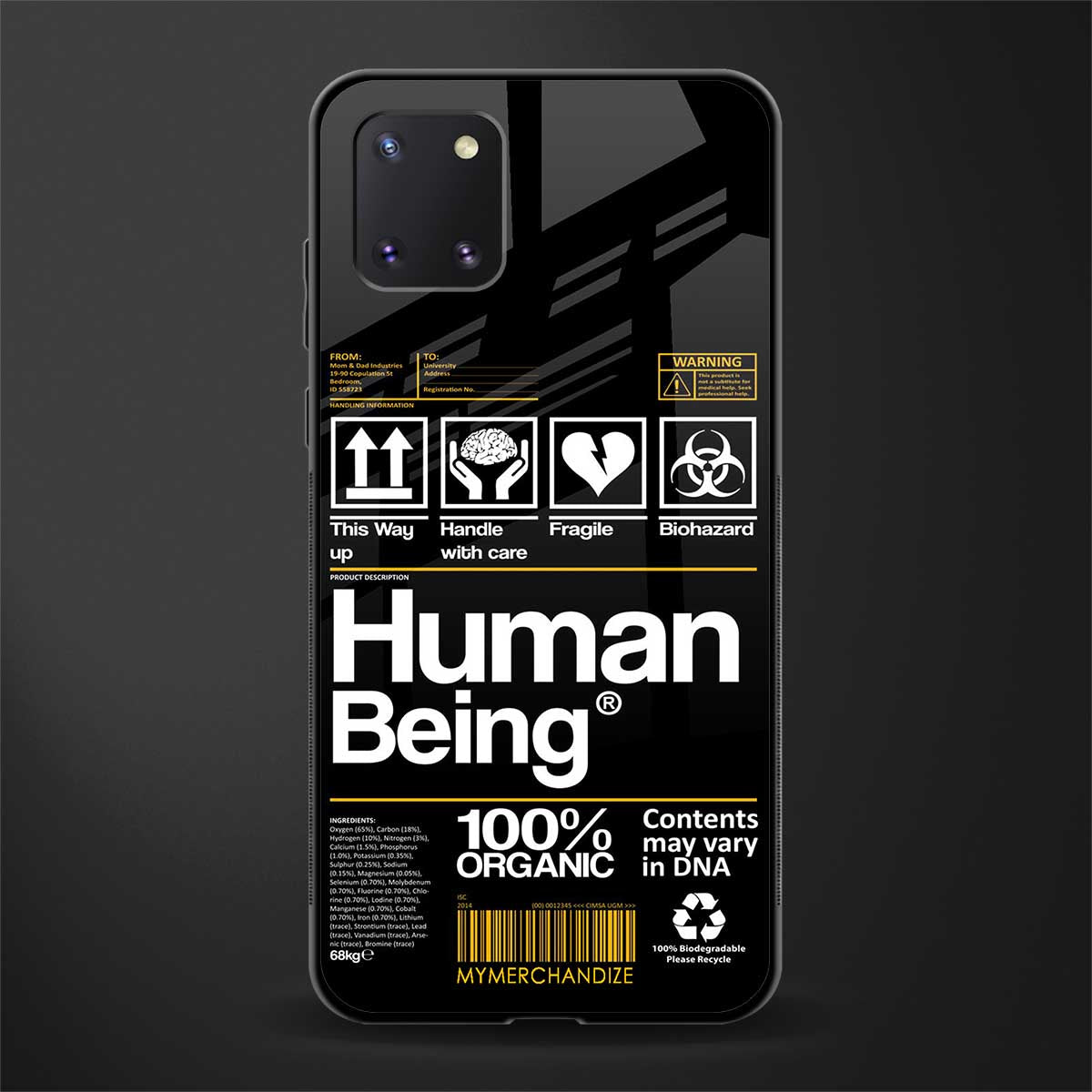 human being label phone cover for samsung a81