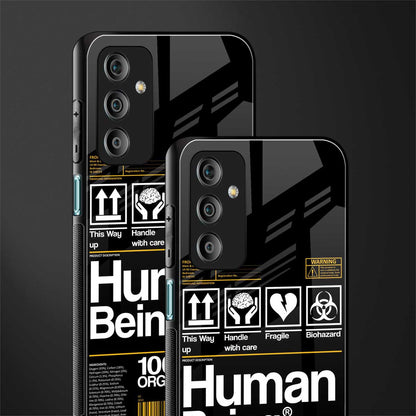 human being label back phone cover | glass case for samsung galaxy f23 5g