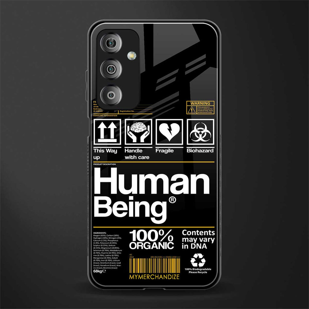 human being label back phone cover | glass case for samsung galaxy f23 5g