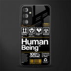 human being label back phone cover | glass case for samsung galaxy f23 5g