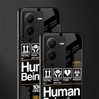 human being label back phone cover | glass case for vivo v25 pro 5g