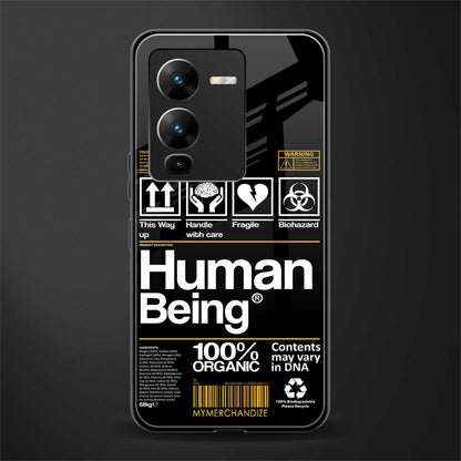 human being label back phone cover | glass case for vivo v25 pro 5g