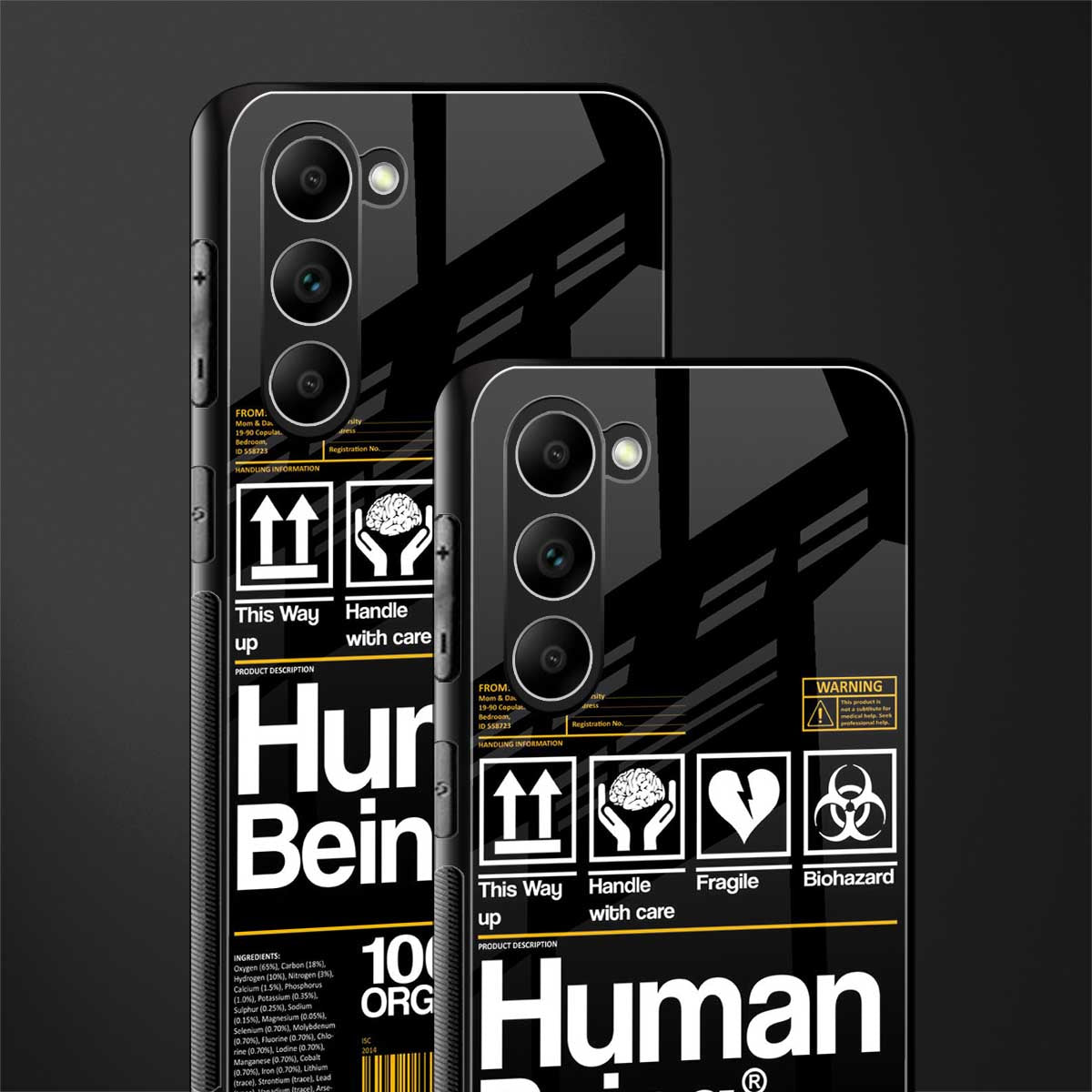 human being label glass case for phone case | glass case for samsung galaxy s23