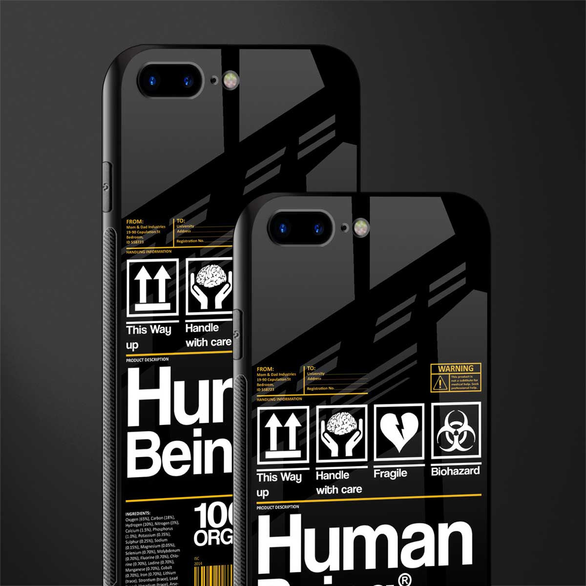 human being label phone cover for iphone 8 plus