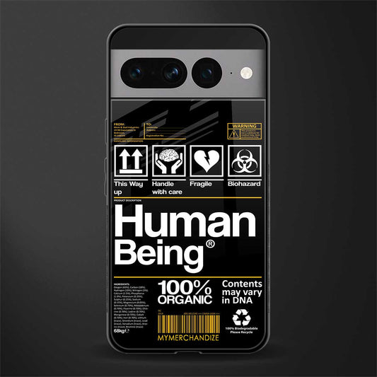 human being label back phone cover | glass case for google pixel 7 pro