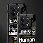 human being label back phone cover | glass case for oneplus 11