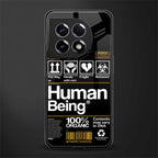 human being label back phone cover | glass case for oneplus 11