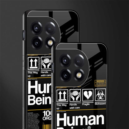 human being label back phone cover | glass case for oneplus 11r