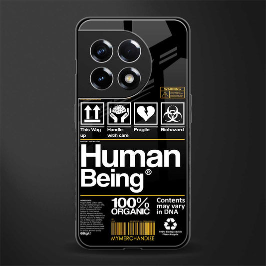 human being label back phone cover | glass case for oneplus 11r