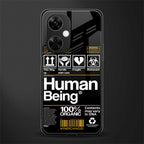 human being label back phone cover | glass case for oneplus nord ce 3 lite