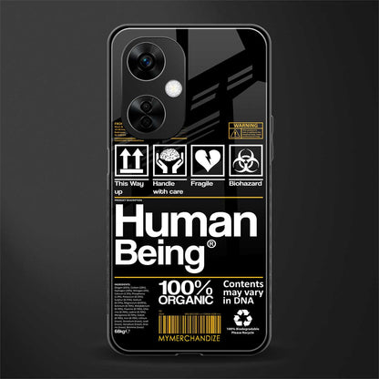 human being label back phone cover | glass case for oneplus nord ce 3 lite