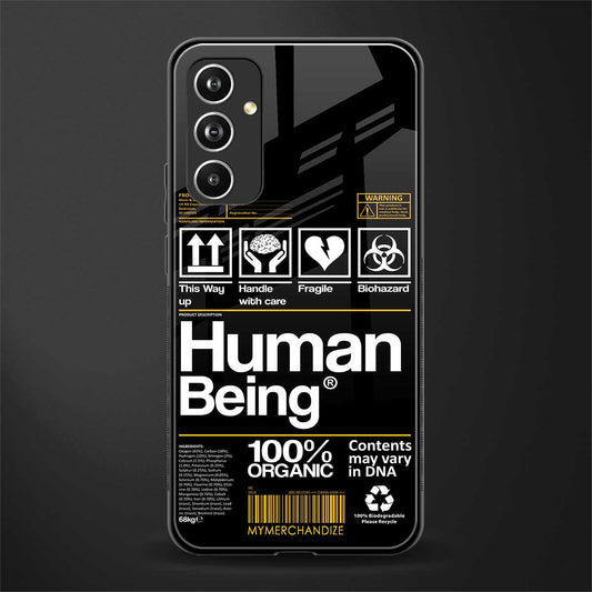 human being label back phone cover | glass case for samsung galaxy a54 5g