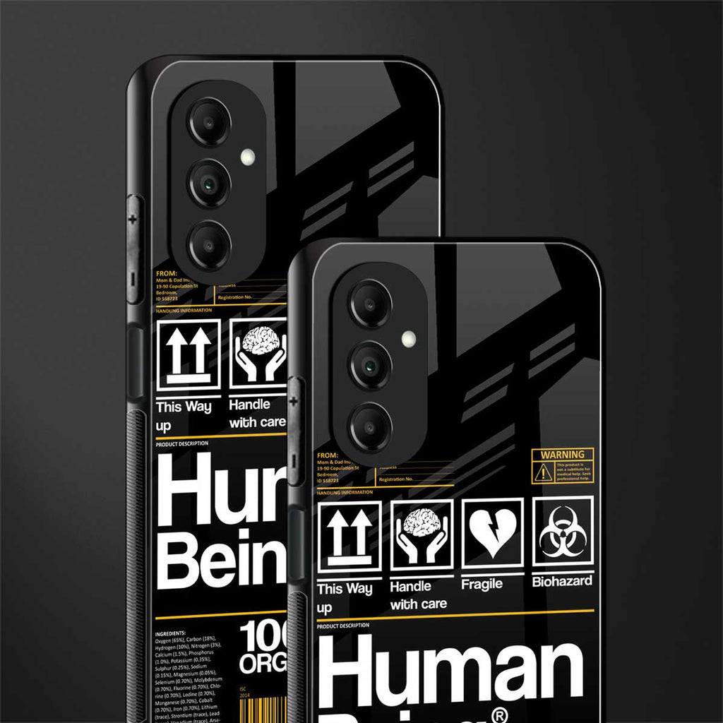 human being label back phone cover | glass case for samsung galaxy a14 5g