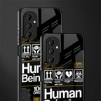 human being label back phone cover | glass case for samsung galaxy a14 5g