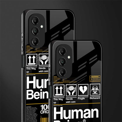 human being label back phone cover | glass case for samsung galaxy a14 5g