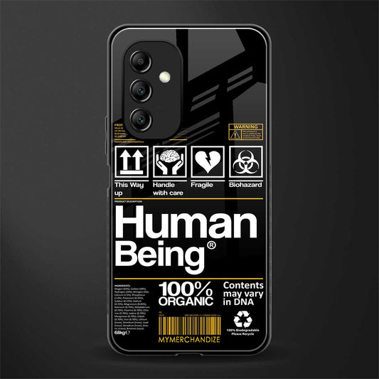 human being label back phone cover | glass case for samsung galaxy a14 5g