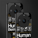 human being label back phone cover | glass case for realme 11 pro 5g