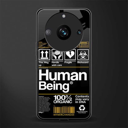 human being label back phone cover | glass case for realme 11 pro 5g