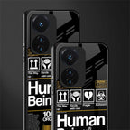 human being label back phone cover | glass case for vivo t1 44w 4g