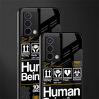 human being label back phone cover | glass case for oppo a74 4g
