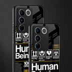 human being label back phone cover | glass case for vivo v27 pro 5g