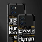 human being label back phone cover | glass case for iQOO 9 Pro