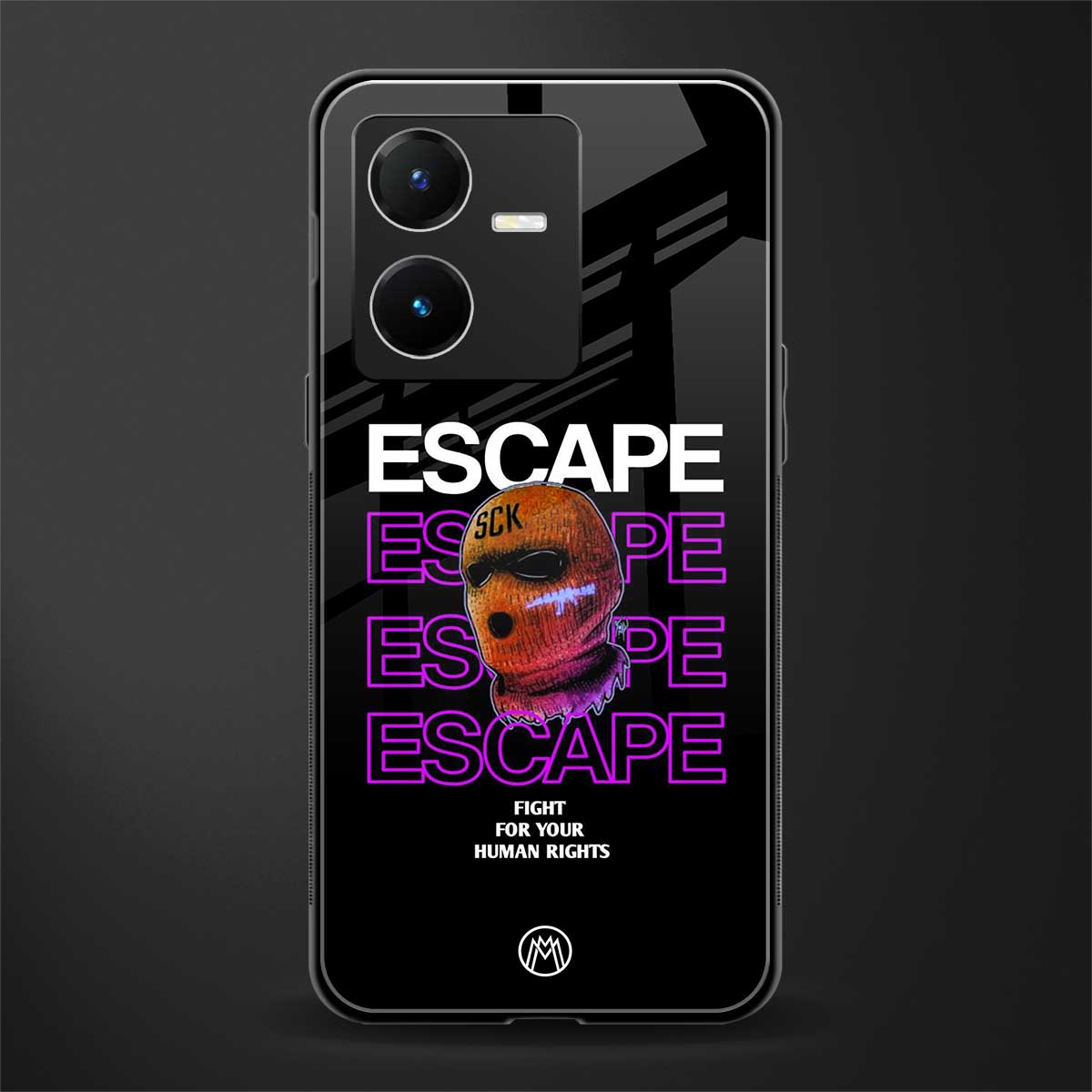 human rights back phone cover | glass case for vivo y22