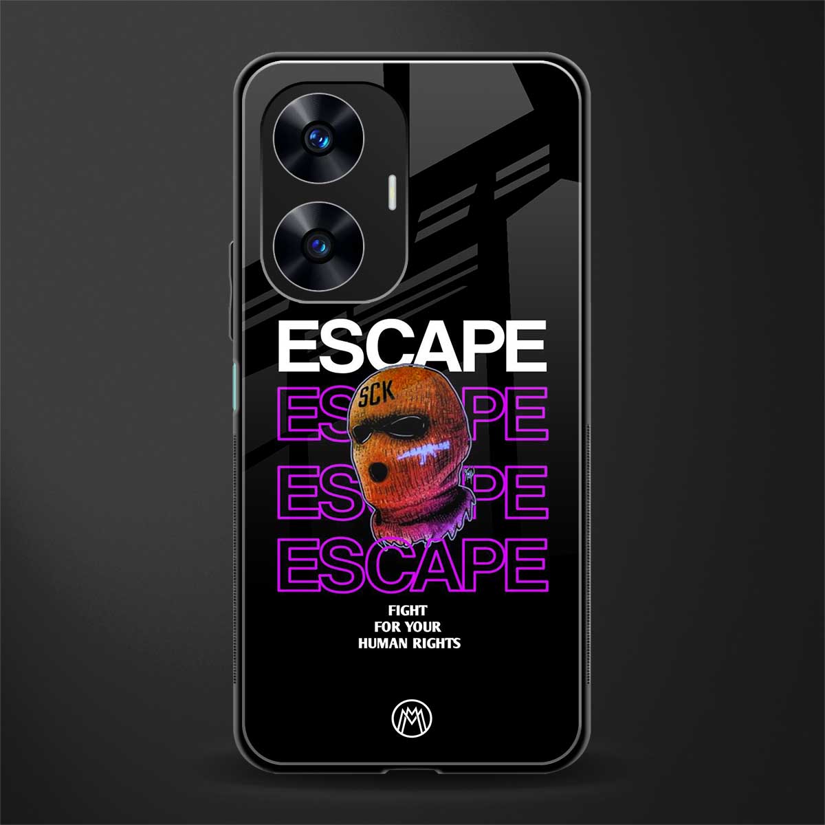 human rights back phone cover | glass case for realme c55