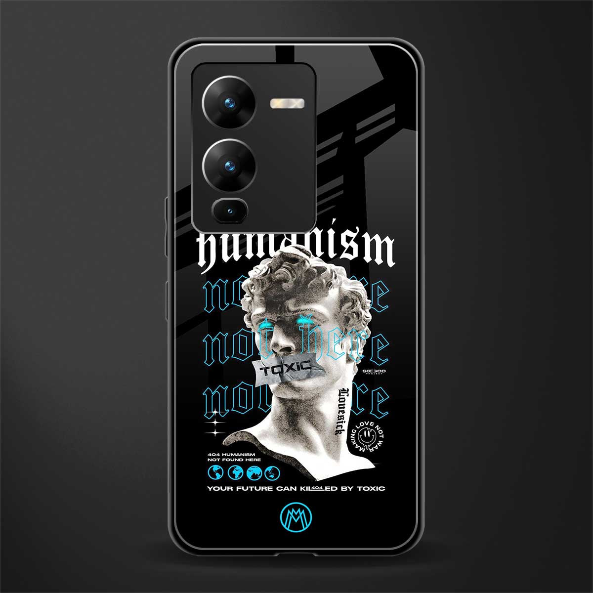 humanism not here back phone cover | glass case for vivo v25 pro 5g