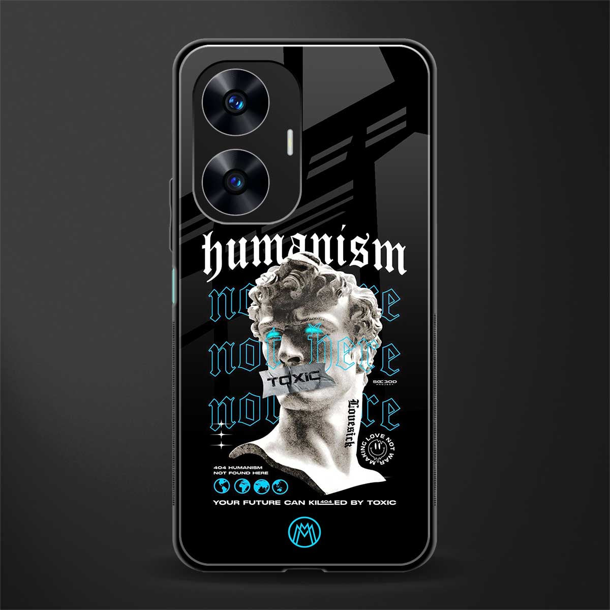 humanism not here back phone cover | glass case for realme c55
