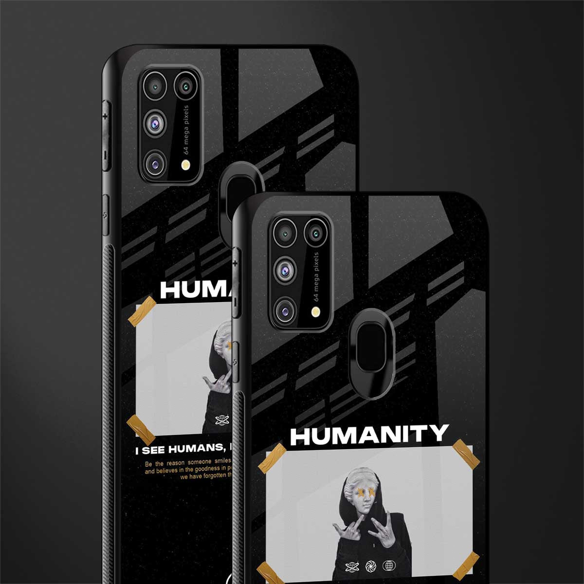 humans but no humanity glass case for samsung galaxy f41 image-2