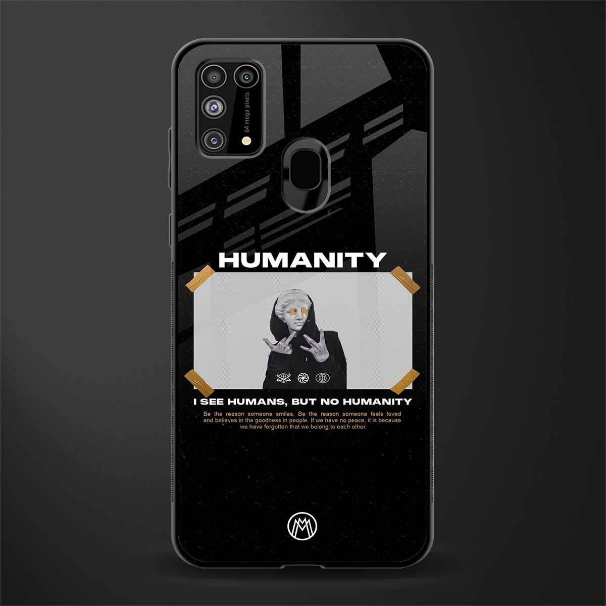 humans but no humanity glass case for samsung galaxy f41 image