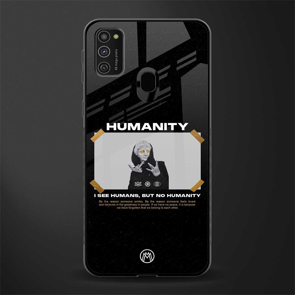 humans but no humanity glass case for samsung galaxy m21 image