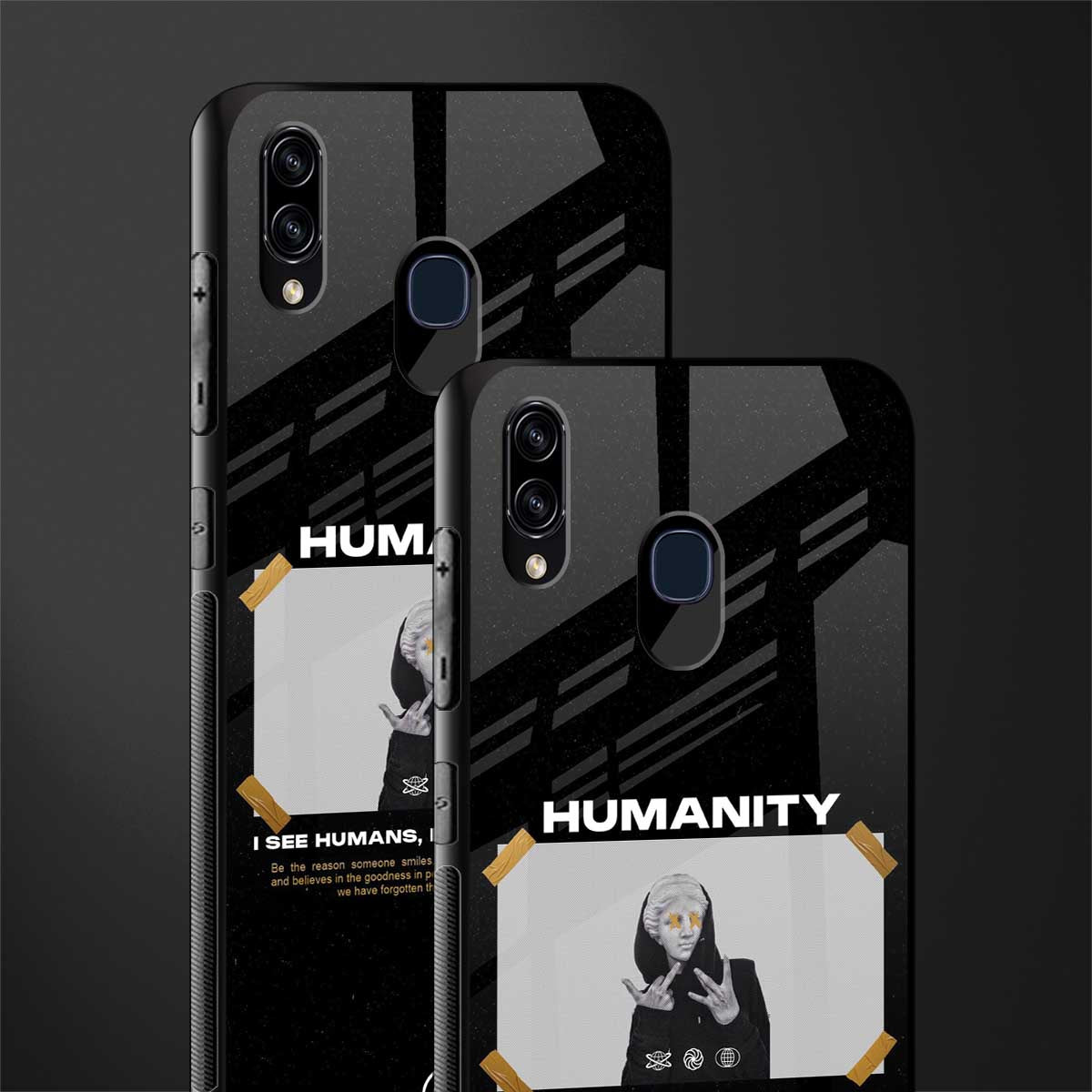 humans but no humanity glass case for samsung galaxy a30 image-2