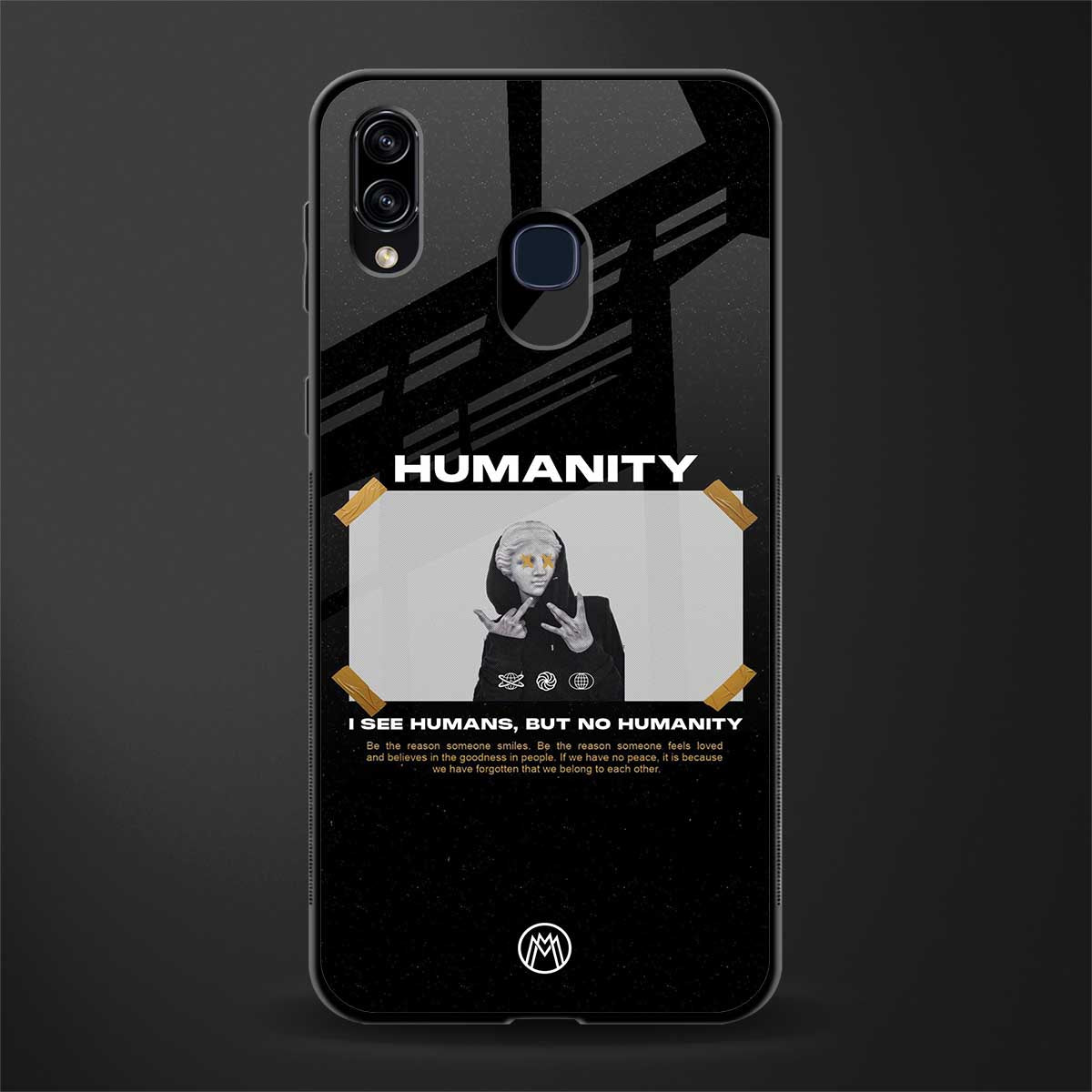 humans but no humanity glass case for samsung galaxy a30 image