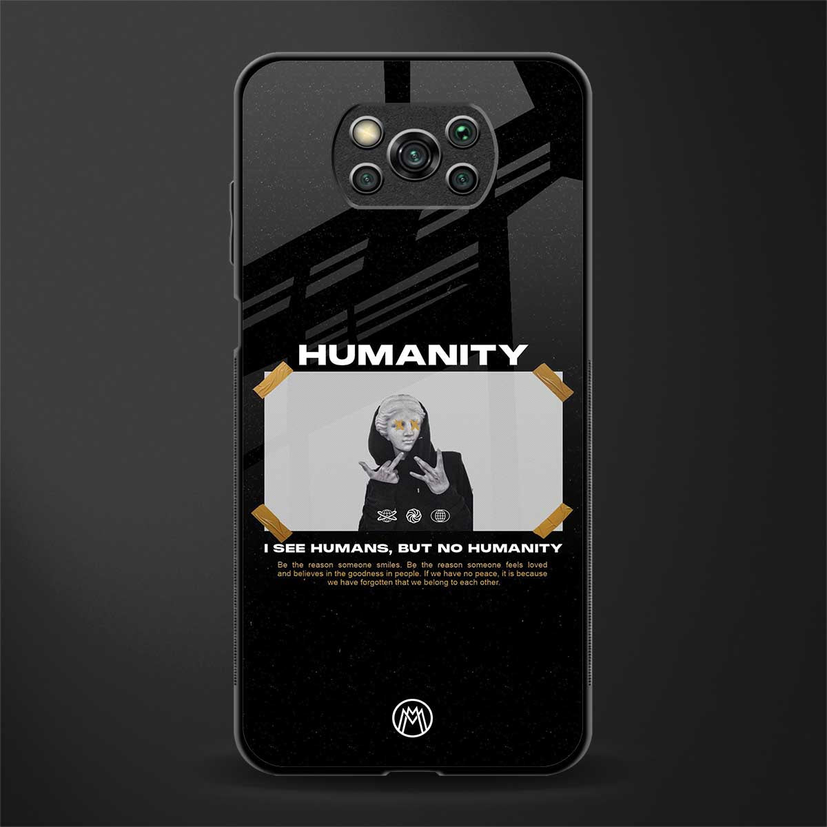 humans but no humanity glass case for poco x3 image