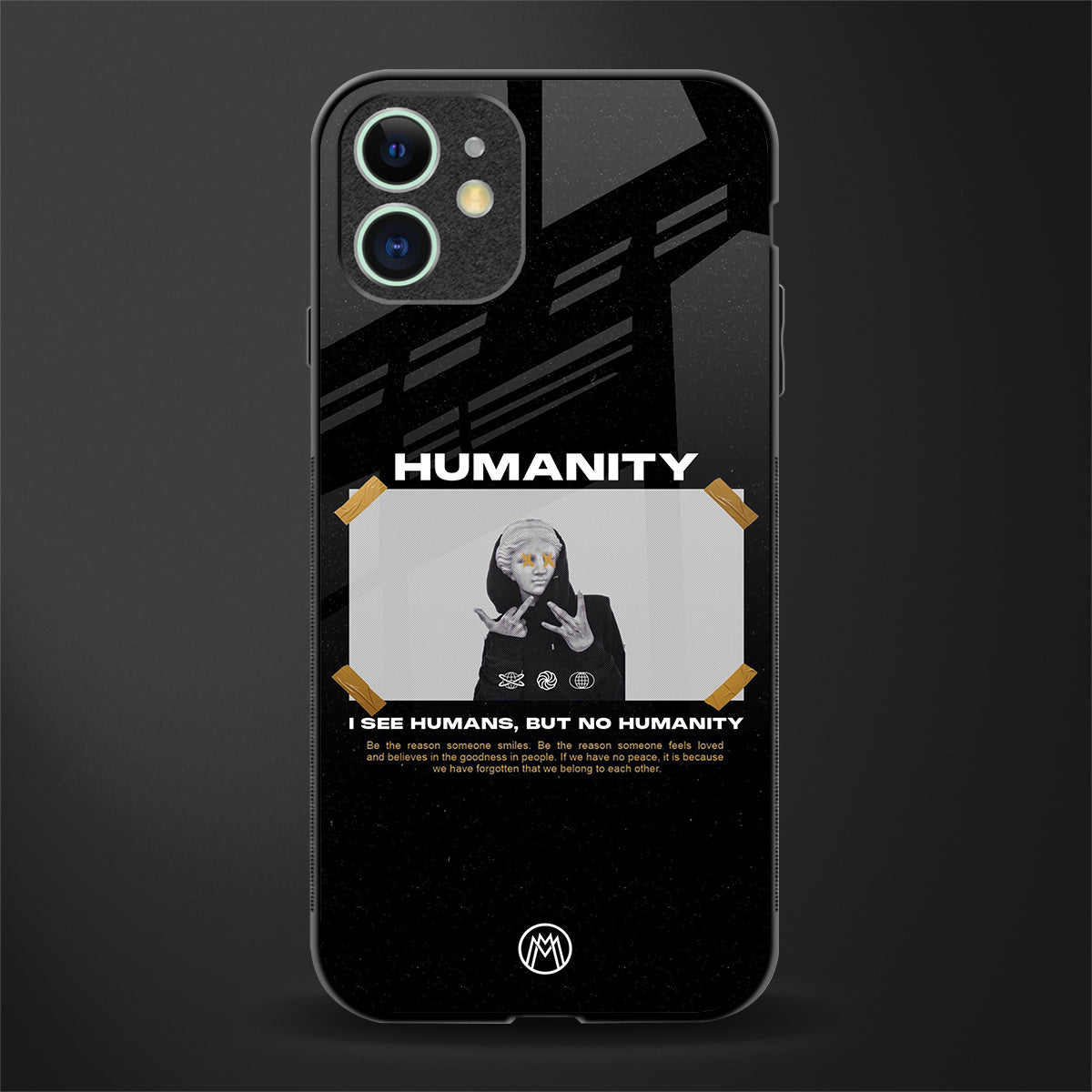 humans but no humanity glass case for iphone 12 mini image