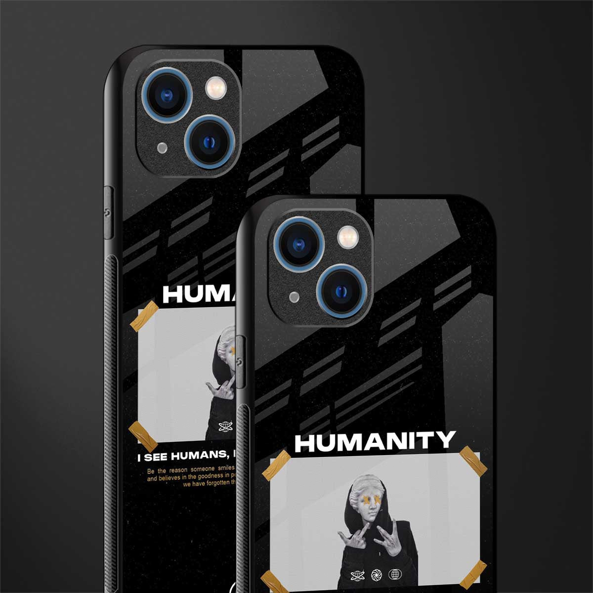 humans but no humanity glass case for iphone 13 image-2