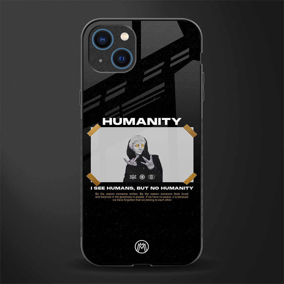 humans but no humanity glass case for iphone 13 image
