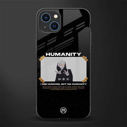 humans but no humanity glass case for iphone 14 image
