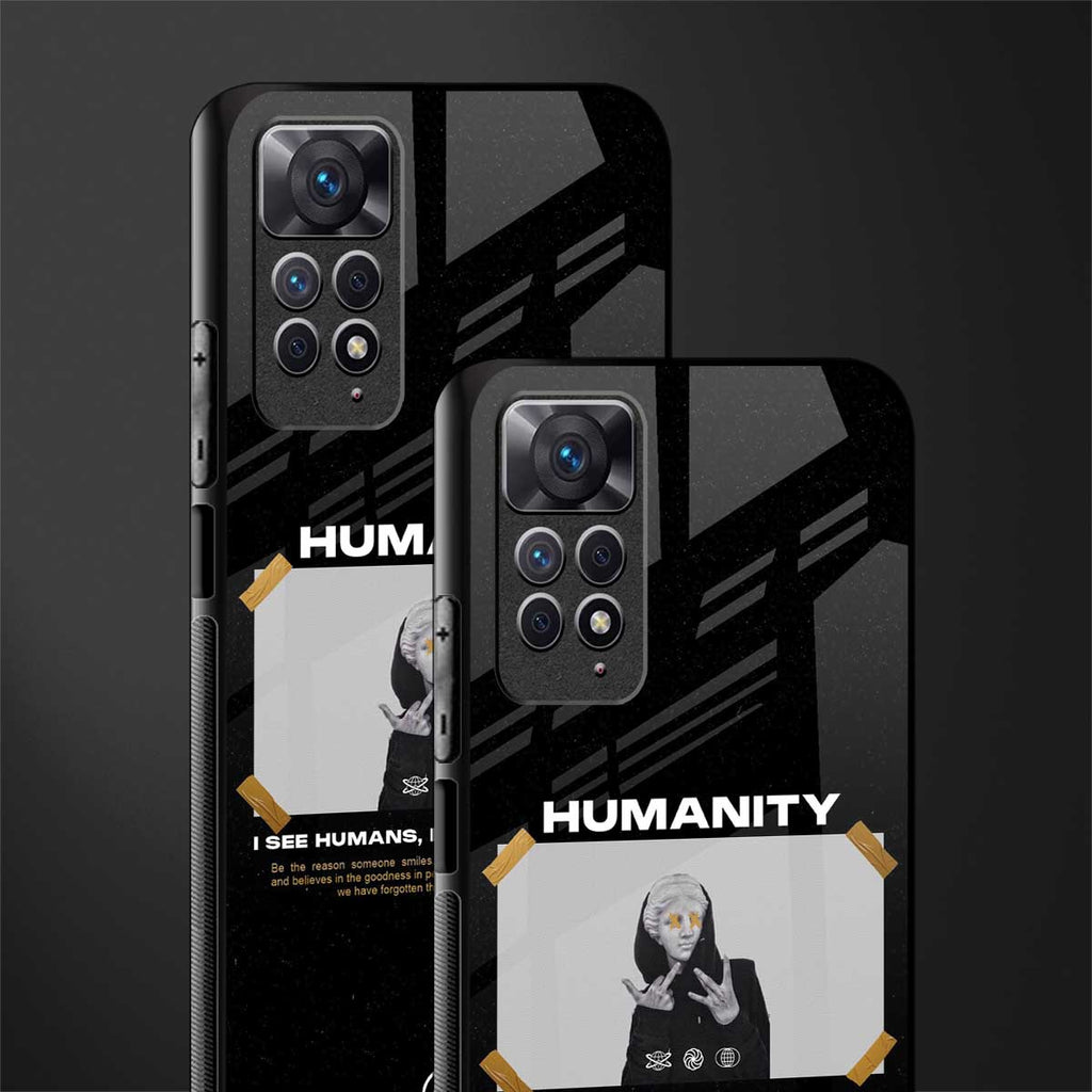 humans but no humanity back phone cover | glass case for redmi note 11 pro plus 4g/5g