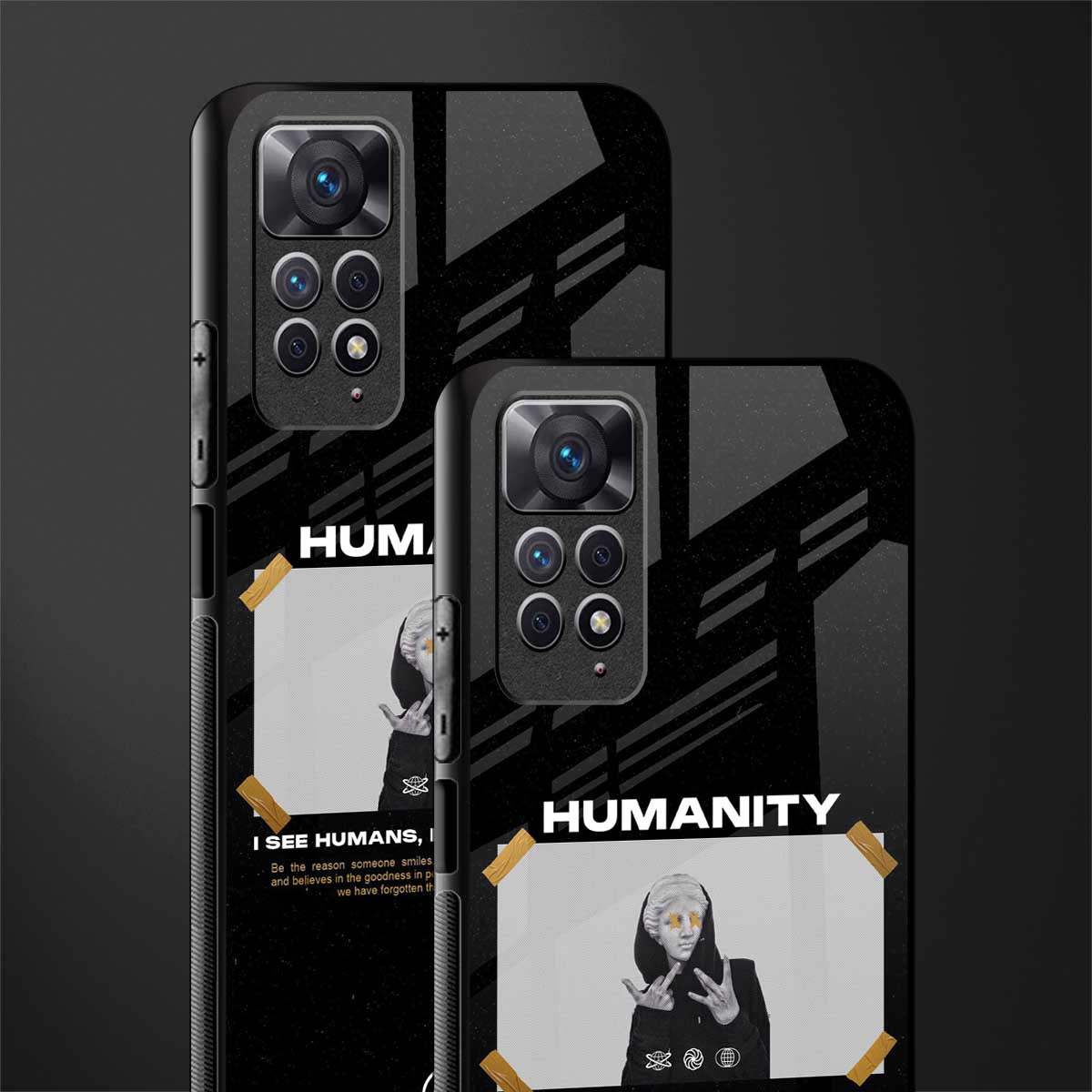 humans but no humanity back phone cover | glass case for redmi note 11 pro plus 4g/5g